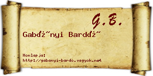 Gabányi Bardó névjegykártya
